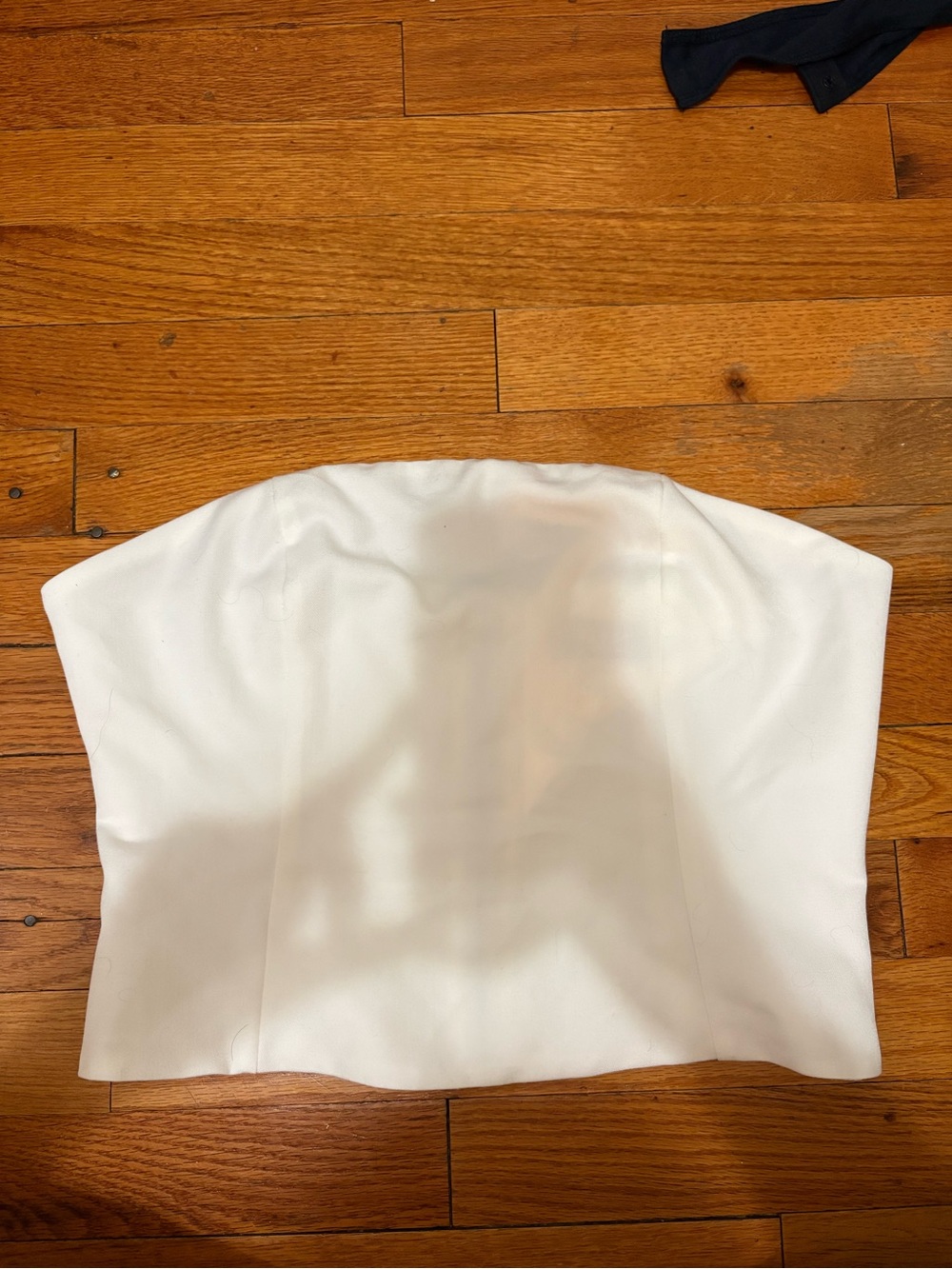 AKIRA White Strapless Bustier Top with Silver Zipper